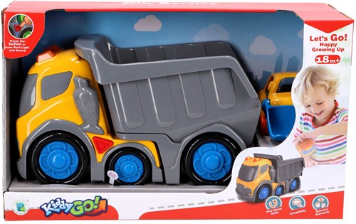 KiddyGo Spielzeug-Kipplaster mit Licht und Sound 31 cm blau