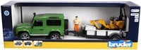 Bruder Land Rover Defender Spielzeugauto mit JCB Minibagger und Anhänger-3