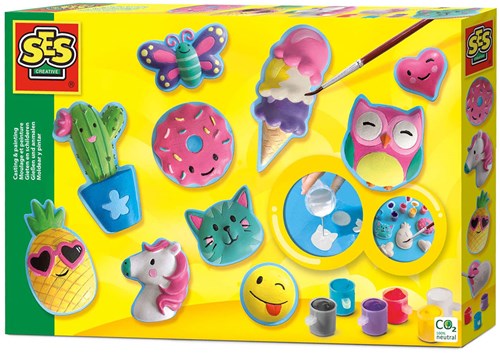Ses Gipsfiguren Bastelset fröhliche Figuren mit Farben und Formen
