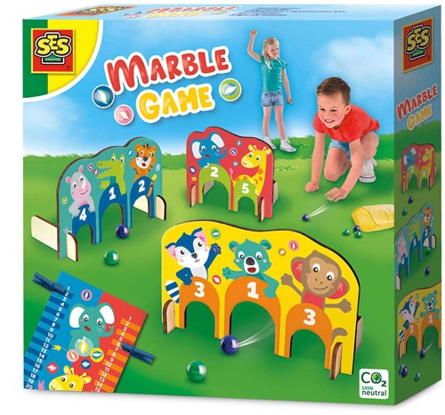 Ses Murmelspiel Holzbögen - Murmelbahn Spiel mit Scorekarte