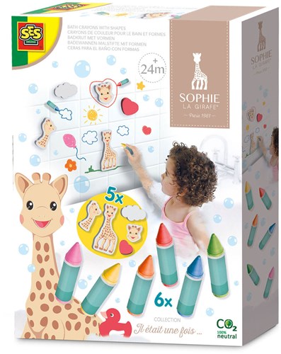 Ses Badkreide Sophie la Girafe mit Schaumformen - Badespielzeug