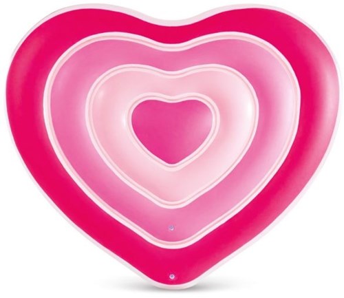 Intex aufblasbare Herz Luftmatratze rosa - Pool Schwimmmatte 155x135x25 cm