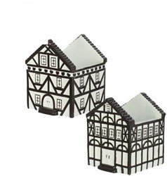 Blumentopf Dekoration Häuschen Strasbourg weiß Keramik Landhausstil 8,6x8xH10,5cm