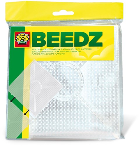 Ses Bügelperlen Steckplatten weiß - quadratisch - 2 Stück - Grundplatten