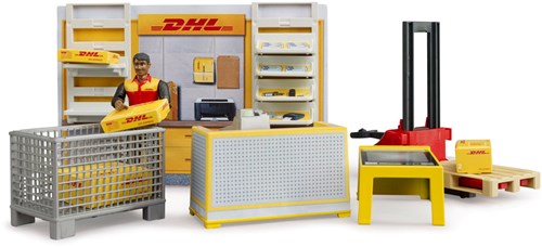 Bruder bworld DHL Shop mit Handhubstapler - 62251