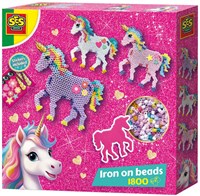 Ses bügelperlen einhorn bastelset für kinder mit glitzerstickern