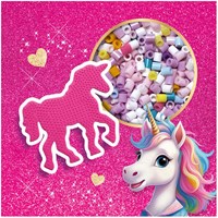 Ses bügelperlen einhorn bastelset für kinder mit glitzerstickern-3