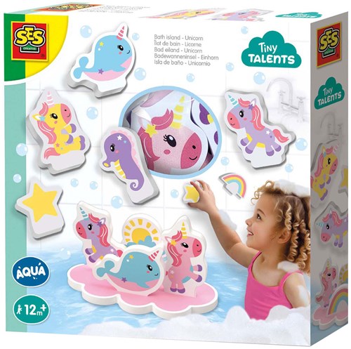 Ses Einhorn Badespielzeug - magische Insel - Schaumstofffiguren - Wasserspaß