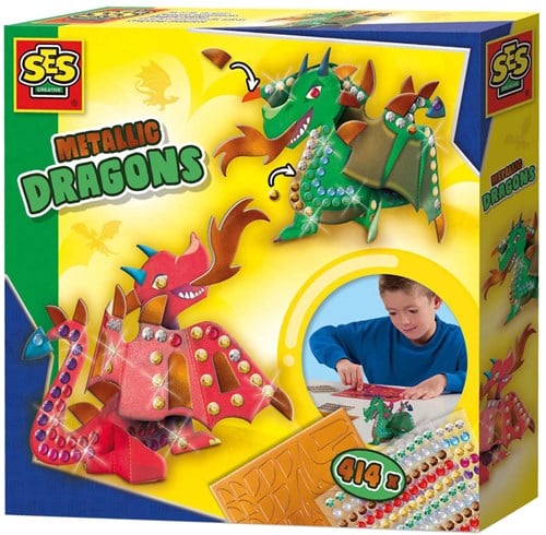 Ses Bastelset Drachen metallic Sticker kreatives Spielzeug Kinder