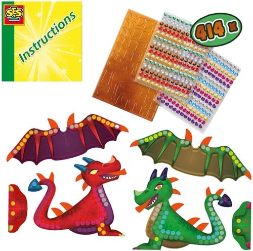 Ses Bastelset Drachen metallic Sticker kreatives Spielzeug Kinder-2