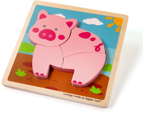 Bigjigs Chunky Lift Out Schwein Puzzle