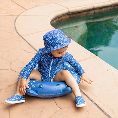 Swim Essentials Schwimmring blau Leopardprint 55 cm - Kinder Schwimmreifen-3