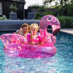 Swim Essentials aufblasbarer Schwimmring Flamingo Neon Leopard 150 cm