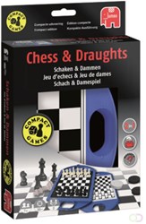 Jumbo Reisespiel Schach und Dame - strategisches Brettspiel für unterwegs
