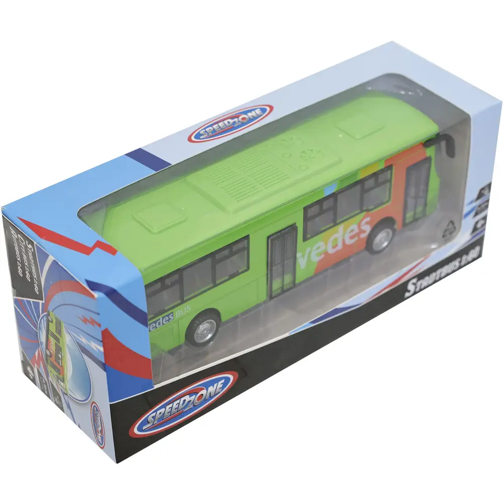 Speedzone Spielzeugbus mit Rückziehmotor - Bus 17 cm - Modellfahrzeug