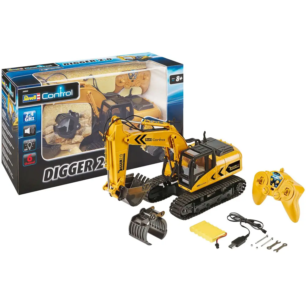 Revell RC Bagger Digger 2.0 - ferngesteuertes Baufahrzeug 1:16