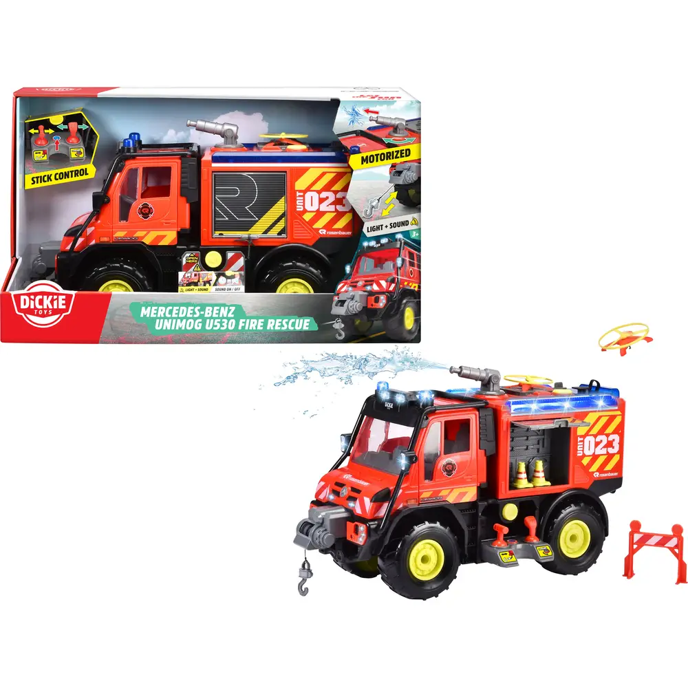 Dickie Feuerwehrfahrzeug Unimog U530 mit Fernsteuerung und Wasserspritze
