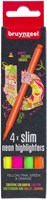 Bruynzeel Marker Stifte schmal Neon Set 4 Farben Highlighter