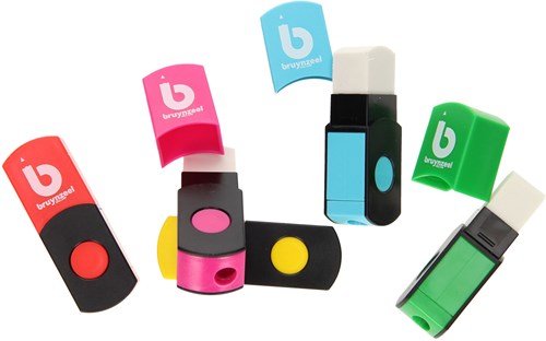 Bruynzeel Anspitzer - Radiergummi 2-in-1 Multicolor für Kinder-2