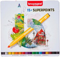 Bruynzeel Filzstifte Superpunkt Set 15 Farben - Kreative Stifte