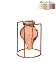 Blumenvase Dekoration Breeze amber Kunststoff Ø8,5xH11cm braun