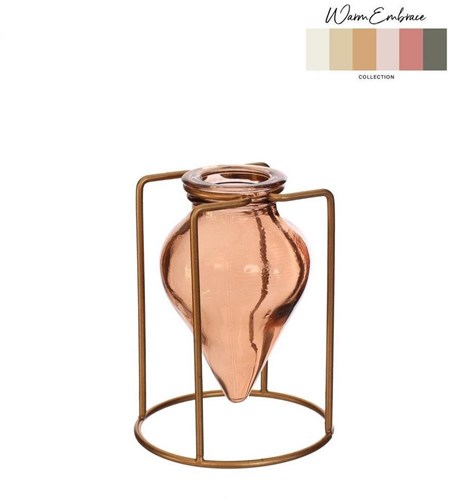 Blumenvase Dekoration Breeze amber Kunststoff Ø8,5xH11cm braun