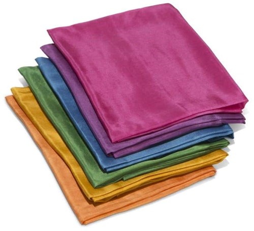 Filges Spieltücher Seide 90x90 cm - 6 kräftige Farben Spielzeug