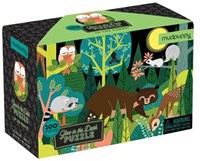 Mudpuppy Puzzle Glow in Dark - Im Wald - 100 Teile - Kinderpuzzle