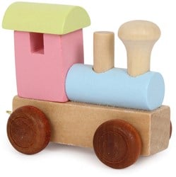 Small Foot - Houten Lettertrein Locomotief Gekleurd - 12 stuks
