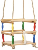 nic Schaukel Sitz Holz Babyschaukel beige 30x30 cm Gartenspaß