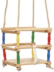 nic Schaukel Sitz Holz Babyschaukel beige 30x30 cm Gartenspaß