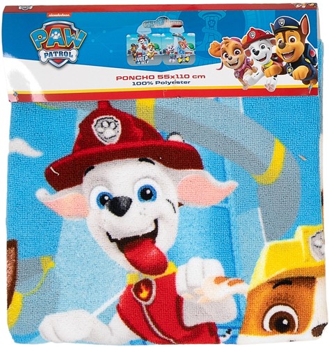 Paw Patrol Poncho 100% Polyester 55x110cm