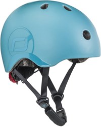Scoot & Ride Kinderhelm Fahrradhelm S 51-55 cm LED Licht verstellbar Steel