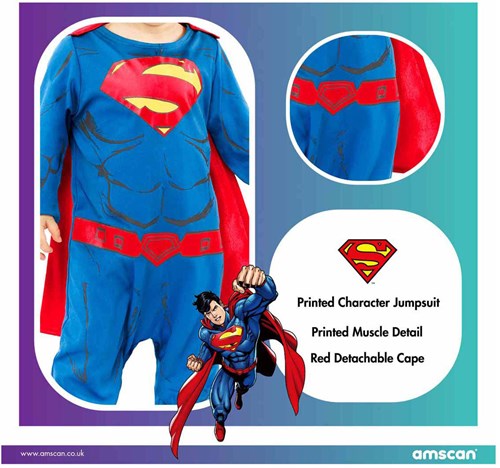 Amscan Superman Kinderkostüm - Superhelden Verkleidung 12-18 Monate-2