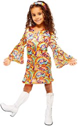 Amscan Hippie Kinderkostüm Regenbogen Kleid Karneval 6-8 Jahre