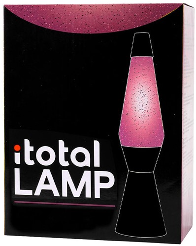 Lavalamp Zwart/Roze Glitter, 40cm