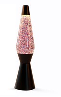 Lavalamp Zwart/Roze Glitter, 40cm-2