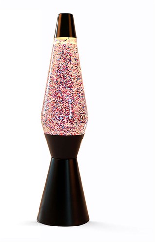 Lavalamp Zwart/Roze Glitter, 40cm-2