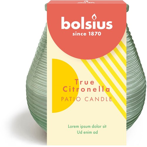 Bolsius Citronella Kerze Olympic grün - Outdoor Duftkerze Citronella