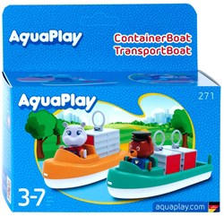 Aquaplay Containerboot - Transportboot Spielzeug Set mit Figuren