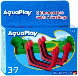 Aquaplay Verbindungsstück Wasserbahn mit Gummidichtungen - 2 Stück