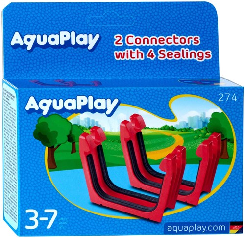 AquaPlay-Anschlussstück mit Gummidichtungen - 2 Stück