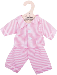 BigJigs Puppenpyjama rosa-weiß gestreift - große Babypuppe - Nachtwäsche