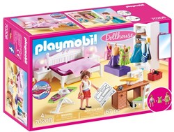 Playmobil Dollhouse 70208 Schlafzimmer und Nähstudio, mit Lichteffekten, ab 4 Jahren