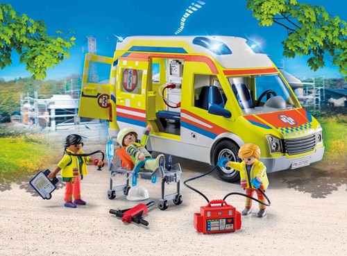 Playmobil City Life Rettungswagen Spielzeug mit Licht und Sound 71202-3
