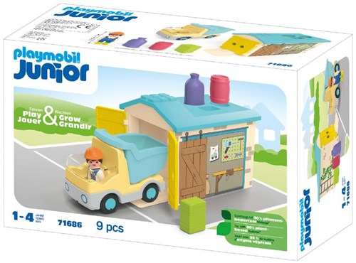 Playmobil Baustelle Junior Arbeiter mit Sortier-Garage Spielset-2