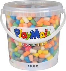 PlayMais Basic 1000 Bastelset für Kinder ab 3 Jahren | Basteleimer mit über 1000 Stück zum Basteln | Natürliches Spielzeug | Fördert Kreativität & Motorik | Geschenk für Mädchen & Jungen