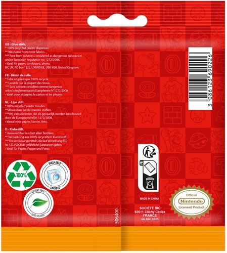 BIC Super Mario Klebestifte weiß 8g - 6er Set Bastelspaß für Kinder-3