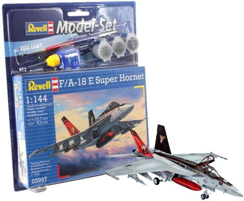 Revell Modellbau Flugzeug F/A-18E Super Hornet - Maßstab 1:144 - inklusive Farbe