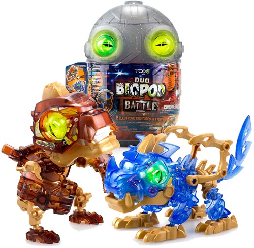 Biopod Battle Duo Dino interaktives Dinosaurier Spielzeug mit Licht und Sound-3